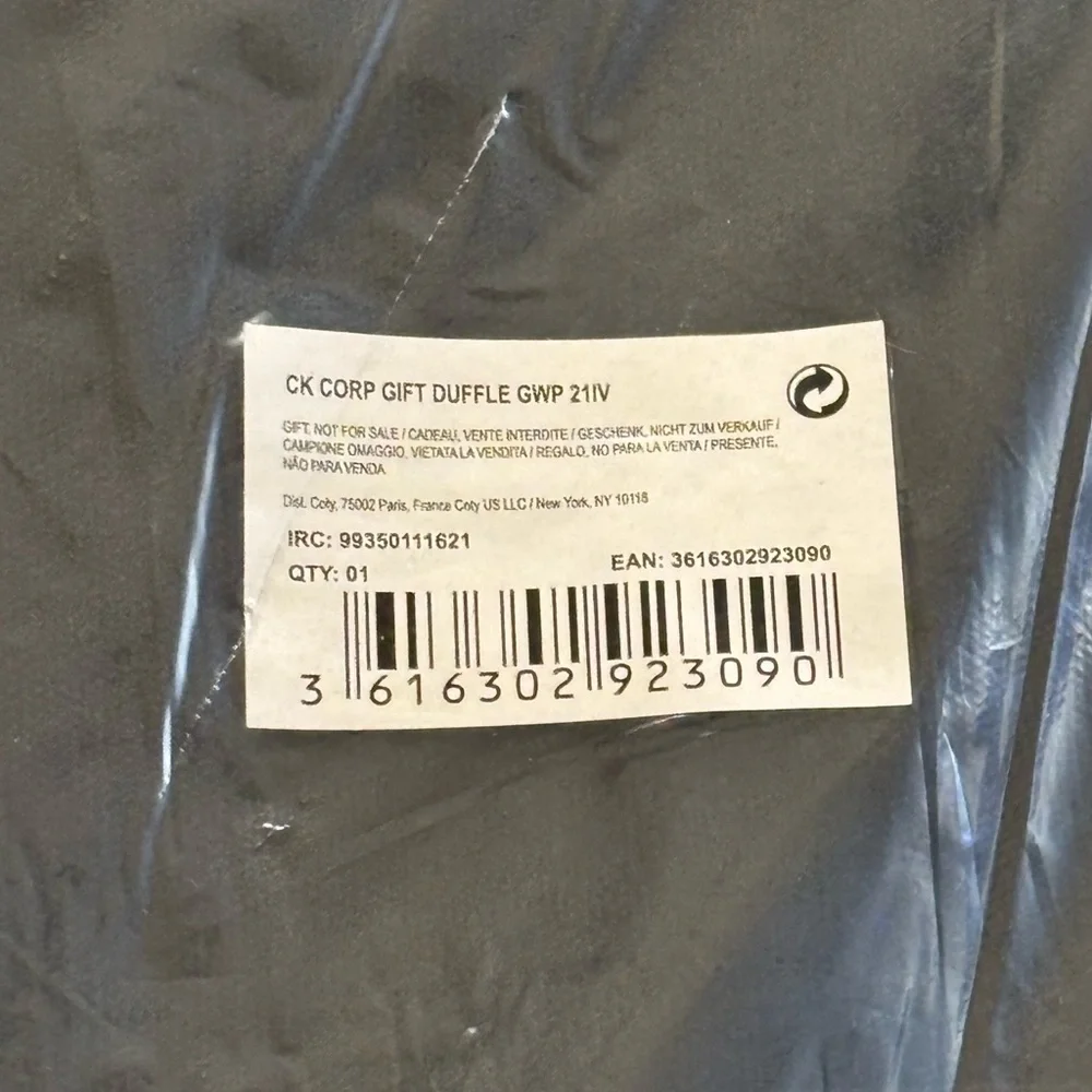 Calvin Klein Fragrances Black Gift Duffle [NWT]